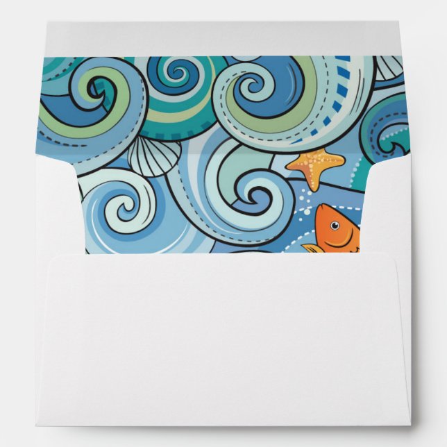 Fish Among The Waves Pattern Envelopes (Back (Bottom))