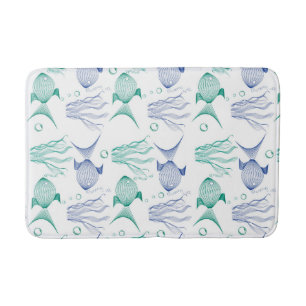 Fish and algae bath mat
