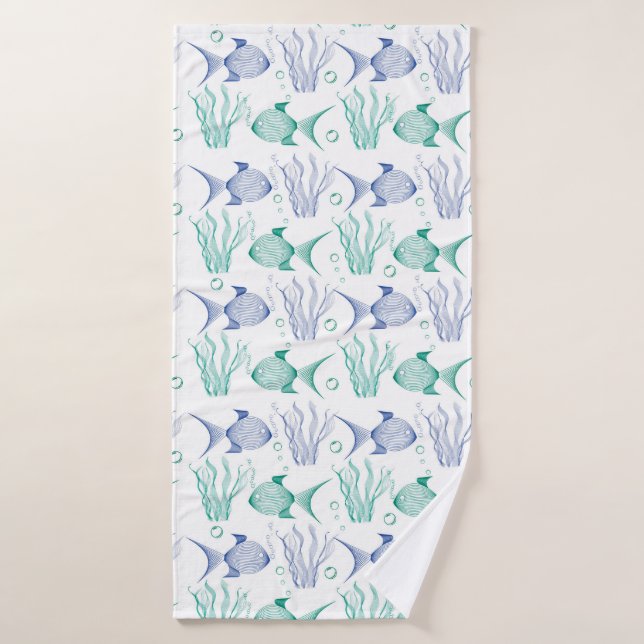 Fish and algae bath towel (Bath Towel)