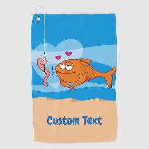 Fish and Bait in Love Golf Towel