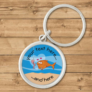 Fish and Bait in Love Keychain