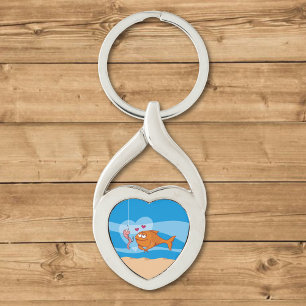 Fish and Bait in Love Keychain