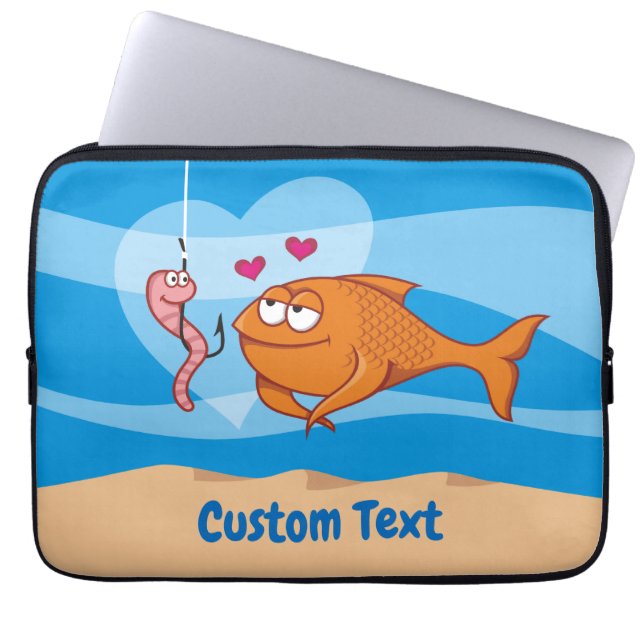 Fish and Bait in Love Laptop Sleeve (Front)