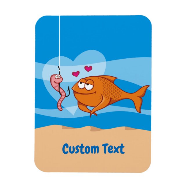 Fish and Bait in Love Magnet (Vertical)