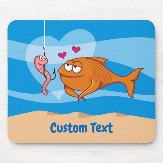 Fish and Bait in Love Mouse Pad (Front)