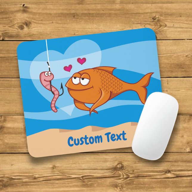 Fish and Bait in Love Mouse Pad (Creator Uploaded)