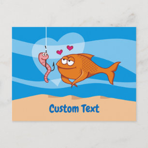 Fish and Bait in Love Postcard
