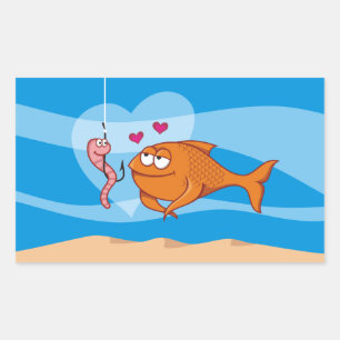 Fish and Bait in Love Sticker