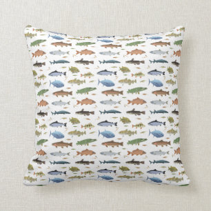 Fish and Baits Throw Pillow