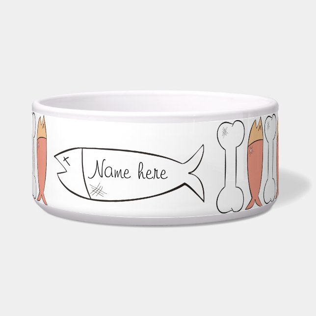 Fish and Bone Bowl - LARGE (Front)