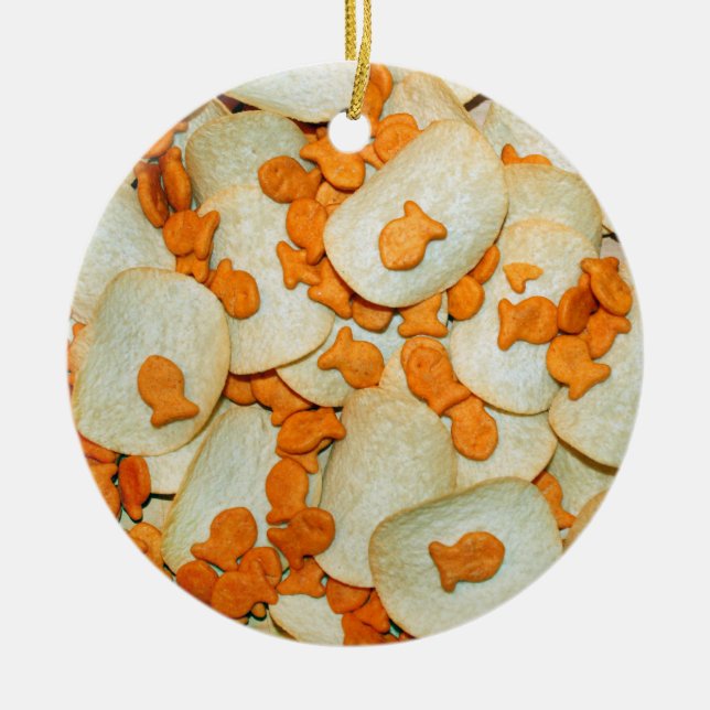 Fish And Chips Ceramic Ornament (Front)