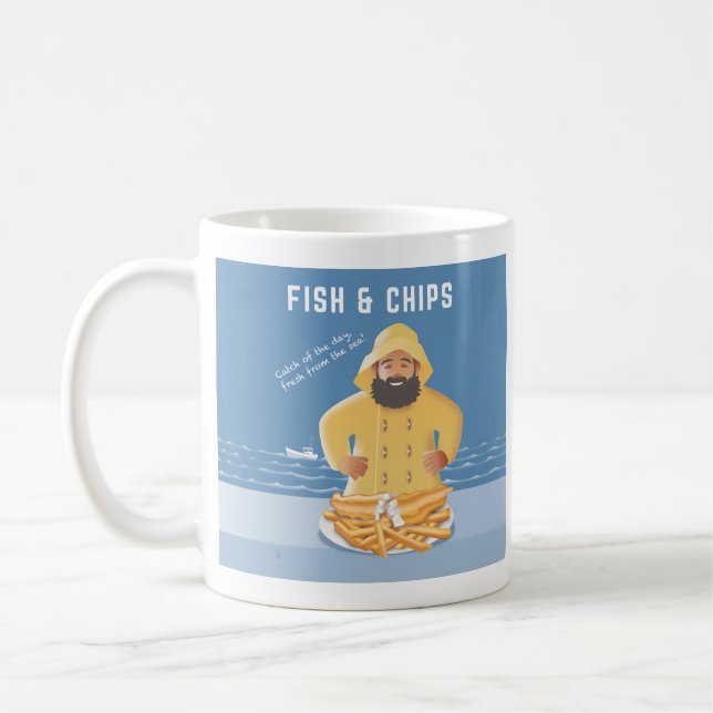 Fish and Chips Coffee Mug (Left)