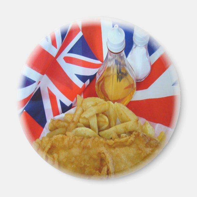 Fish and Chips ~  Decorative Plate # 3 Magnet (Front)