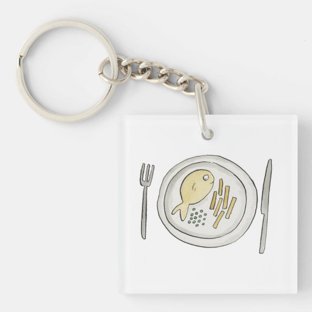 Fish and Chips Keychain (Front)