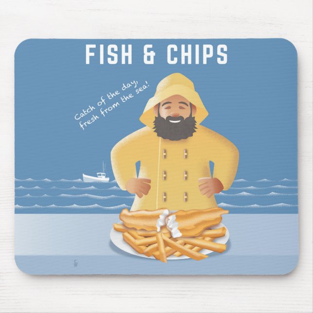 Fish and Chips Mouse Pad (Front)