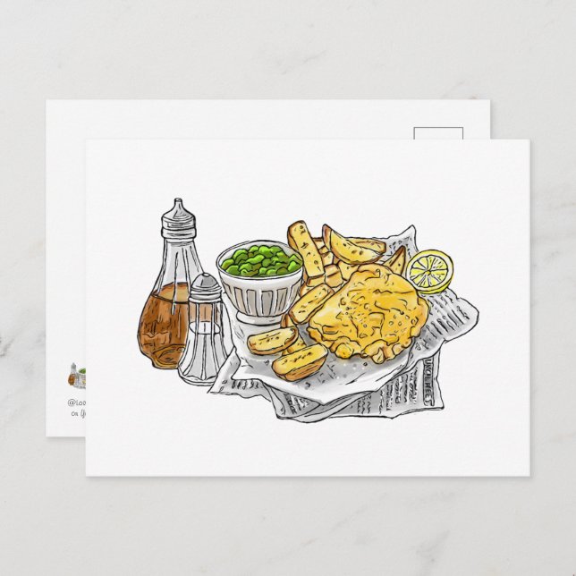 Fish and Chips on A Postcard (Front/Back)