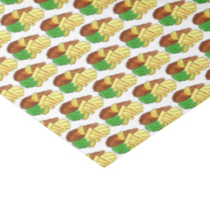 Fish and Chips Peas British Pub Chip Shop Takeaway Tissue Paper