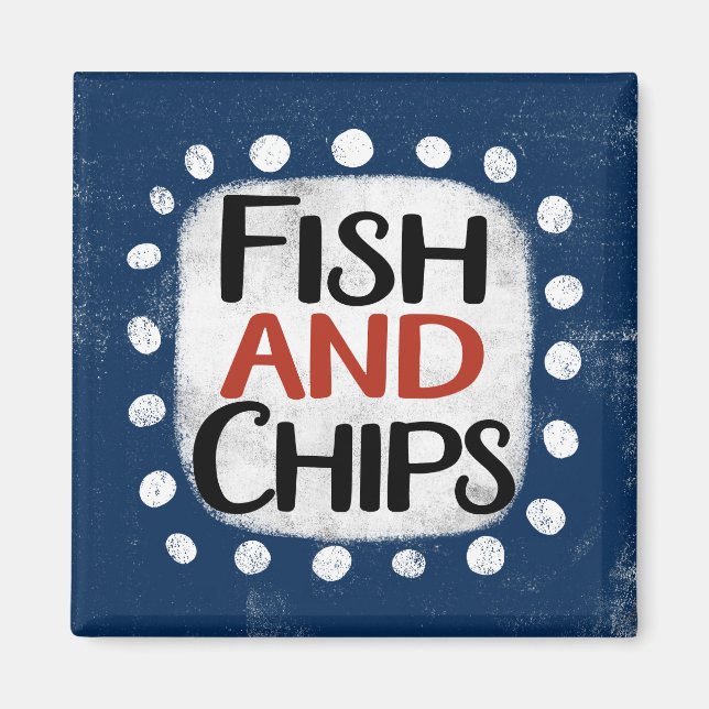 Fish And Chips Refrigerator Magnet (Front)