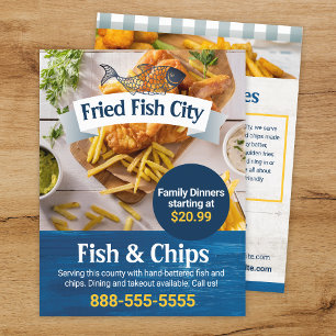 Fish and Chips   Seafood Restaurant   Template Flyer