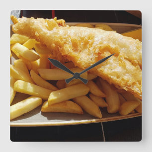 Fish and Chips wall clock
