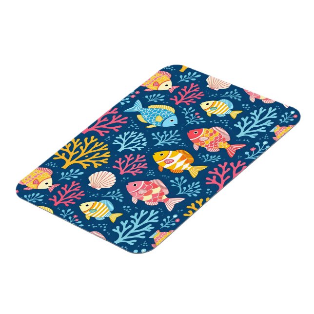 Fish and coral nautical blue magnet (Left Side)