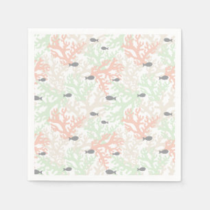 Fish and Coral Pastel Paper Napkins