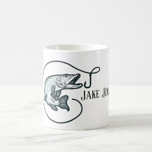 Fish and Hook Personalized Coffee Mug