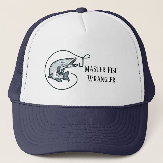 Fish and Hook Personalized Trucker Hat (Front)