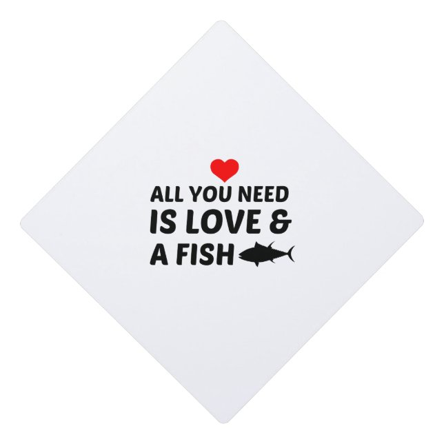 FISH AND LOVE GRADUATION CAP TOPPER (Front)