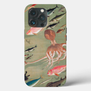Fish and Octopus Marine Life Illustration iPhone 13 Pro Case