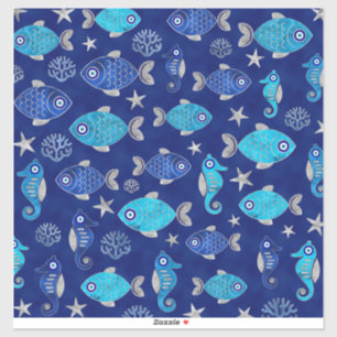 Fish and Seahorse Evil Eye Pattern