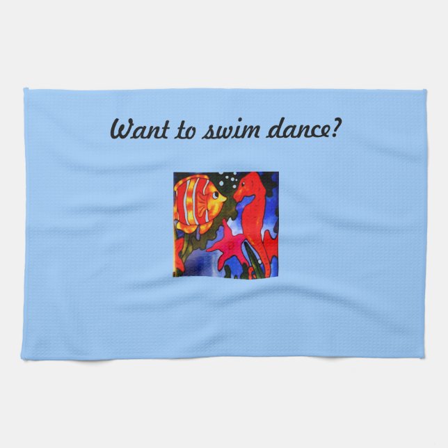 Fish And Seahorse Kitchen Towel (Horizontal)