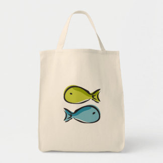 Fish and trees grocery  bag