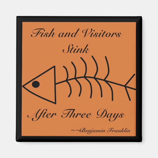 Fish and Visitors Stink Magnet (Front)