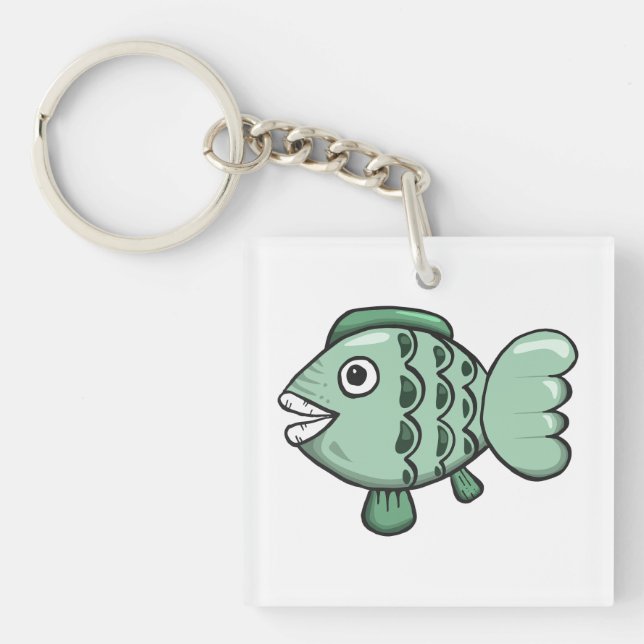 Fish, Animal, Drawing Keychain (Front)