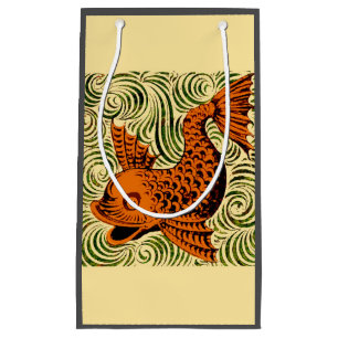 Fish Antique Tile Old art ancient Small Gift Bag