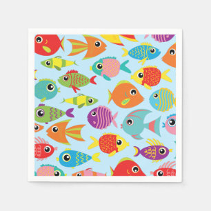 Fish Aquarium 1st Birthday Party Napkins