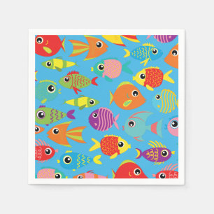 Fish Aquarium 1st Birthday Party Napkins