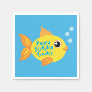 Fish Aquarium 1st Birthday Party Napkins