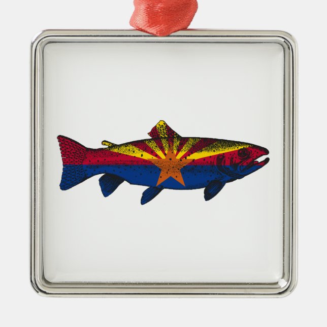 Fish Arizona Flag Trout Metal Ornament (Front)
