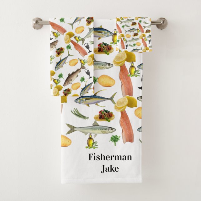 Fish Bathroom Towel Sets (Insitu)