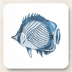 Fish beach nautical ocean coastal sea blue coaster