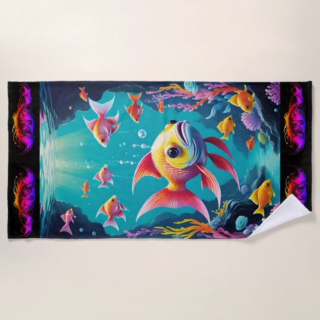 fish  beach towel (Front)
