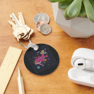 Fish Behind Net Illustration Keychain