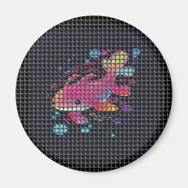 Fish Behind Net Illustration Magnet (Front)