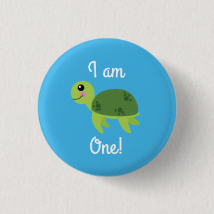 Fish Birthday Party Under the Sea 1 Inch Round Button