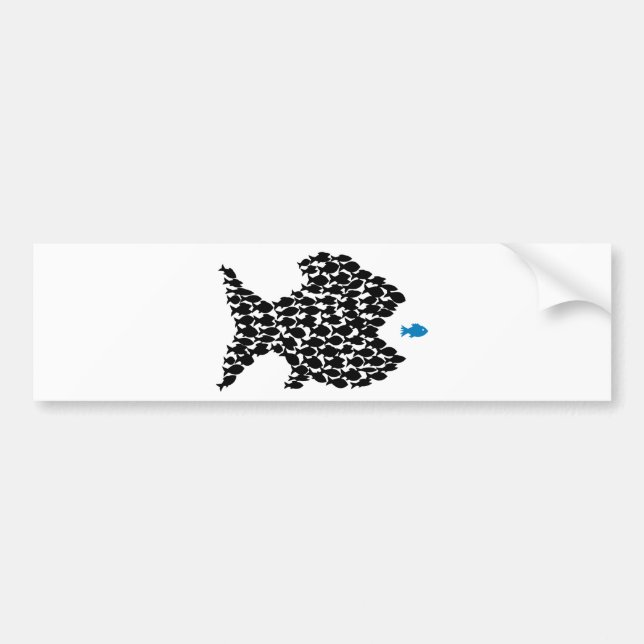 Fish black fishing school bumper sticker (Front)