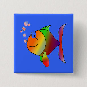 Fish Blowing Bubbles Button