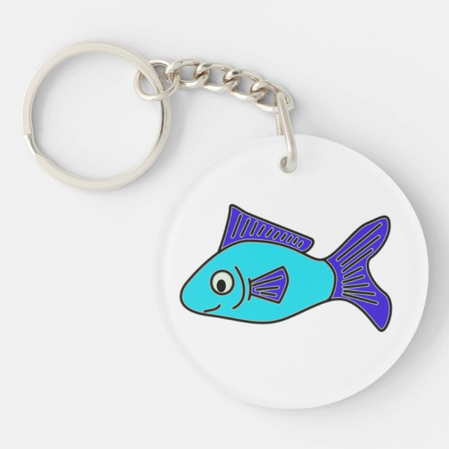 Fish, blue keychain (Front)