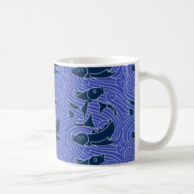 Fish Bold Swimming Ocean Blue Fishing Coffee Mug (Right)